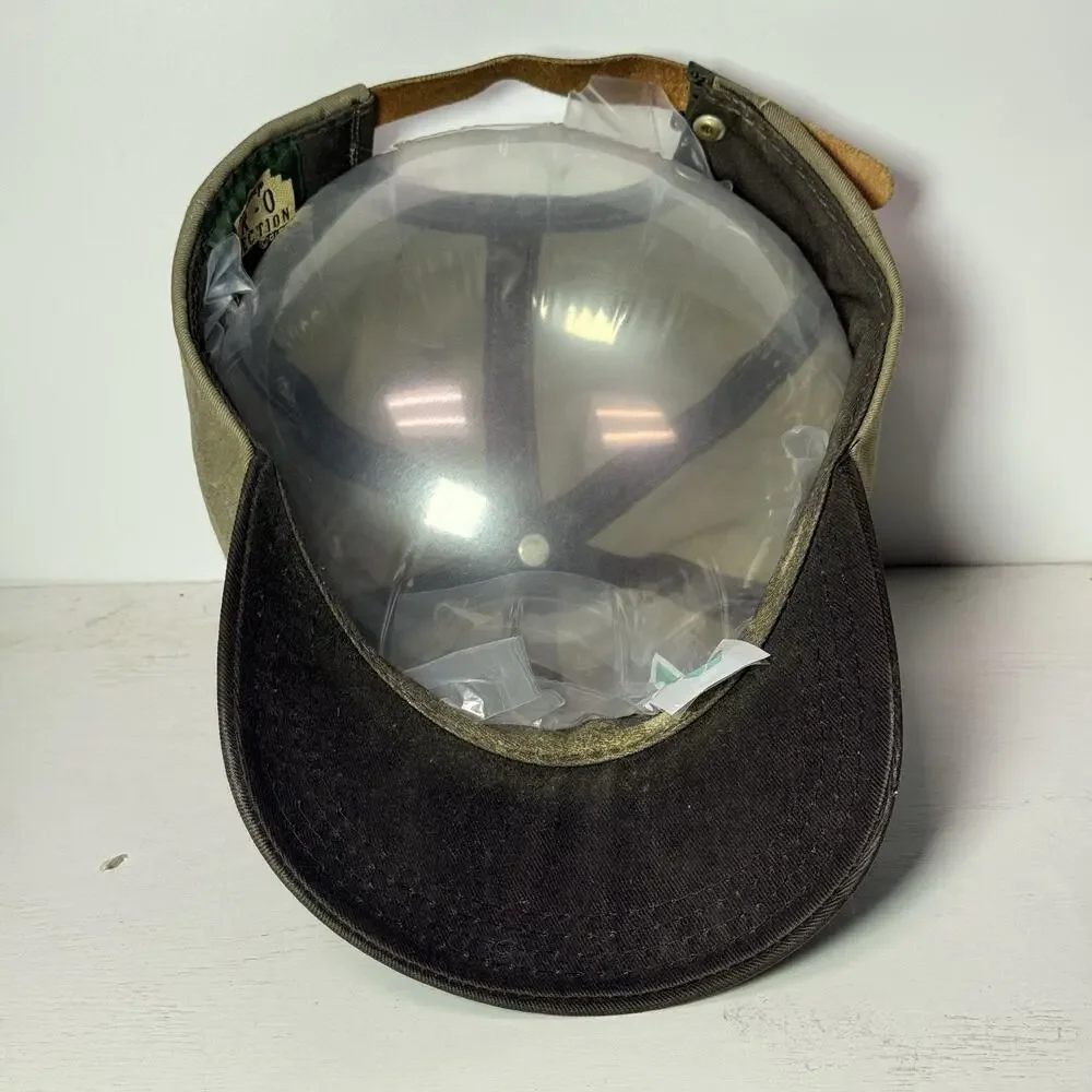 Vintage Disney Golf Embroidered Crest Logo Strapback Hat OSFA Beige